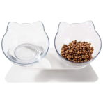 Cat Face Bowl Double with Stand